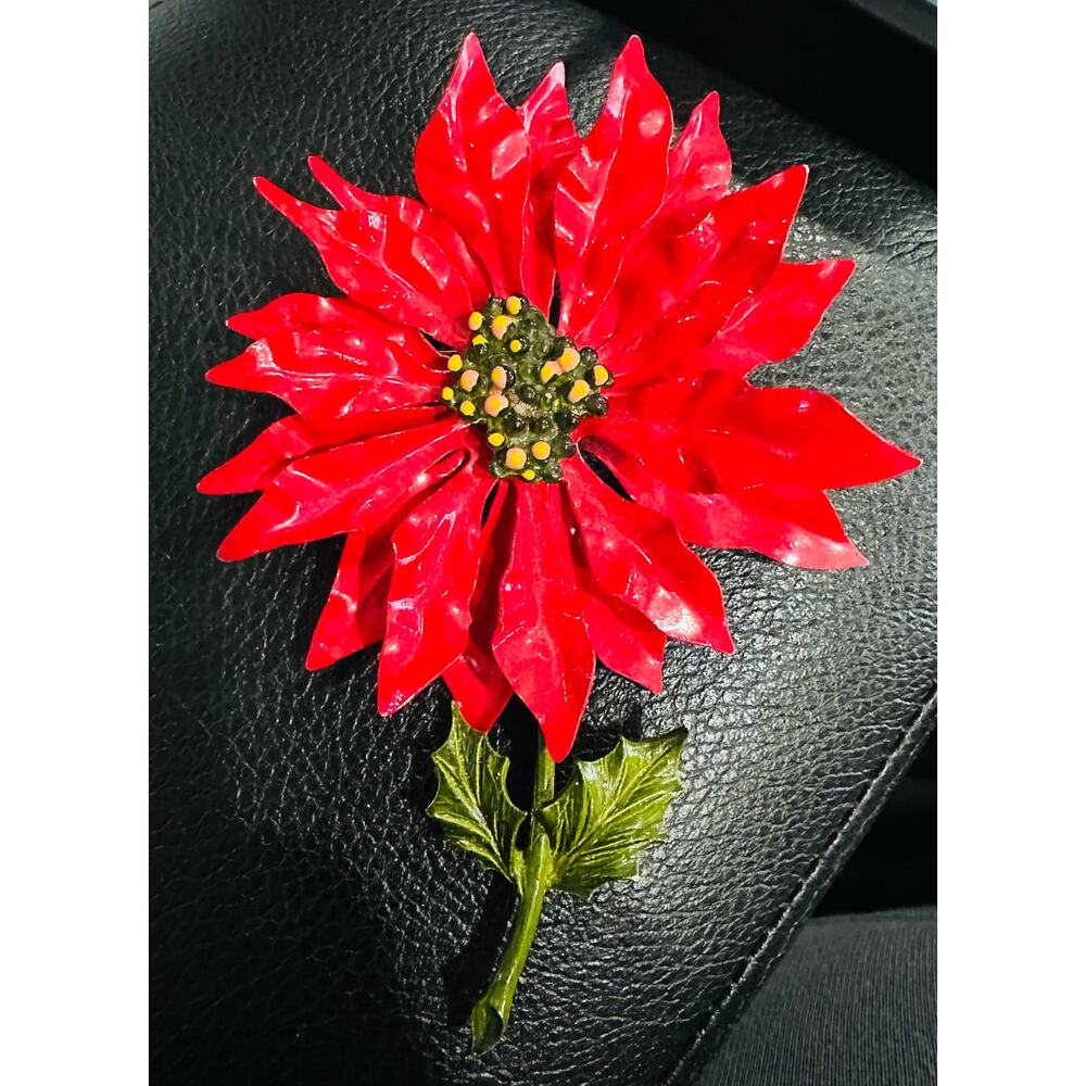 Beautiful Red Flower Brooch